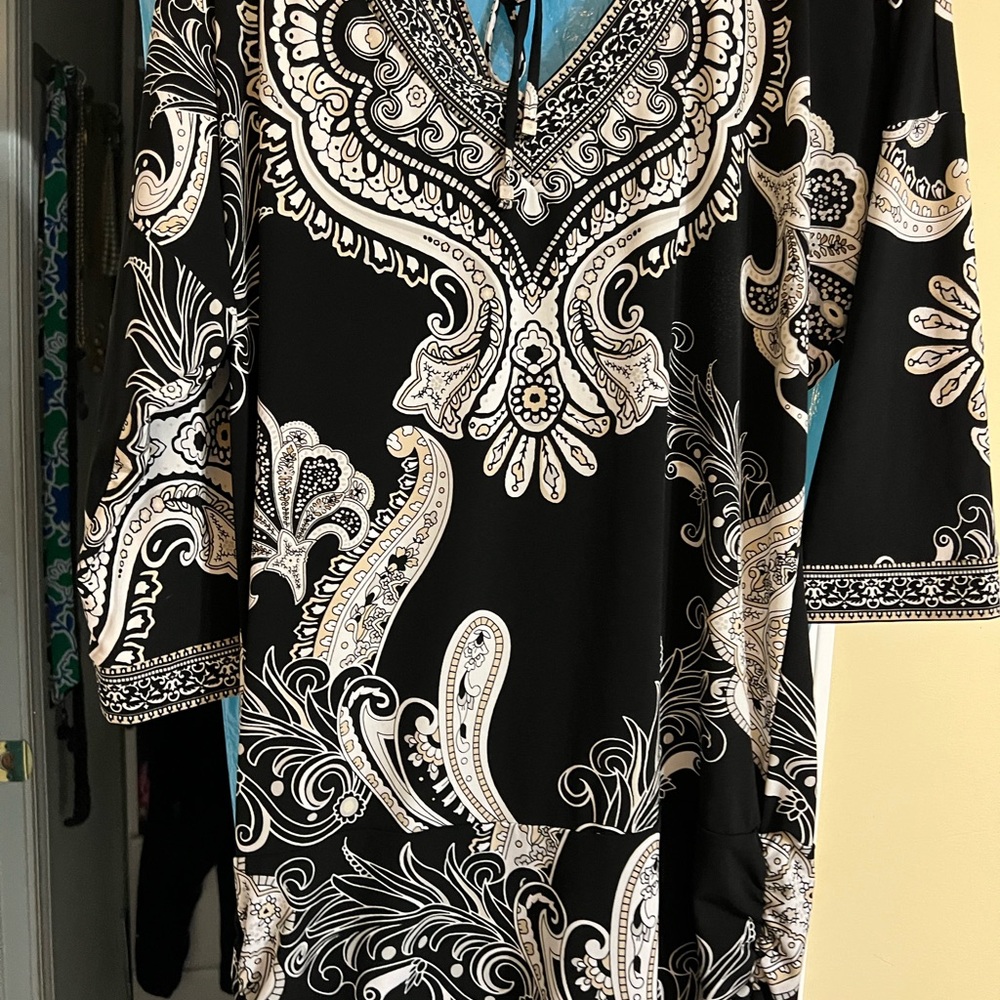 White House Black Market Black and White Mini Dress